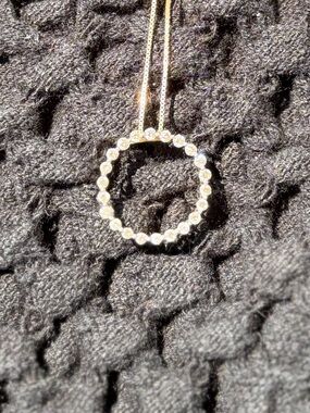 10K Yellow Gold Diamond Gold Circle Pendant - Women Jewelry